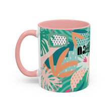 Load image into Gallery viewer, "Naturalista" Coffee Mug – Tropical Leaf Accent Ceramic Mug (11/15oz)

