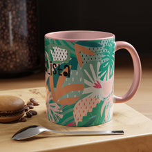 Load image into Gallery viewer, "Naturalista" Coffee Mug – Tropical Leaf Accent Ceramic Mug (11/15oz)
