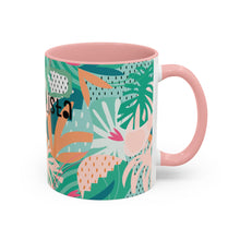 Load image into Gallery viewer, "Naturalista" Coffee Mug – Tropical Leaf Accent Ceramic Mug (11/15oz)
