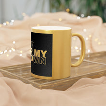 Load image into Gallery viewer, My Hair My Crown Metallic Mug — Colorful Typography Coffee Cup
